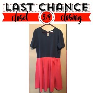 Dusty Blue and Coral LulaRoe Amelia 3X